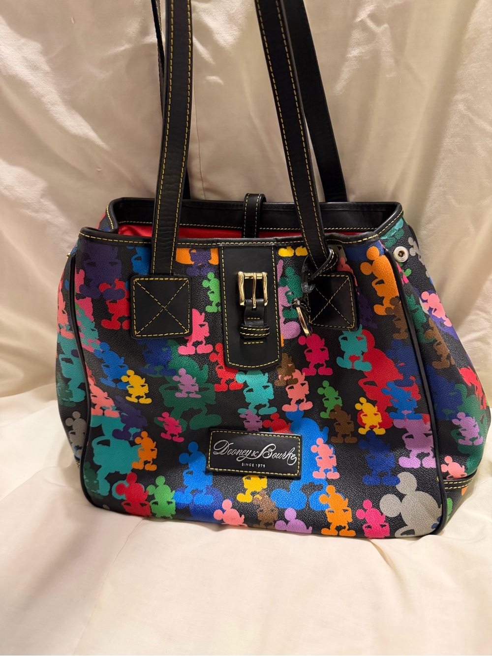 Dooney & Bourke Black Multicolor Mickey Silhouette Tote